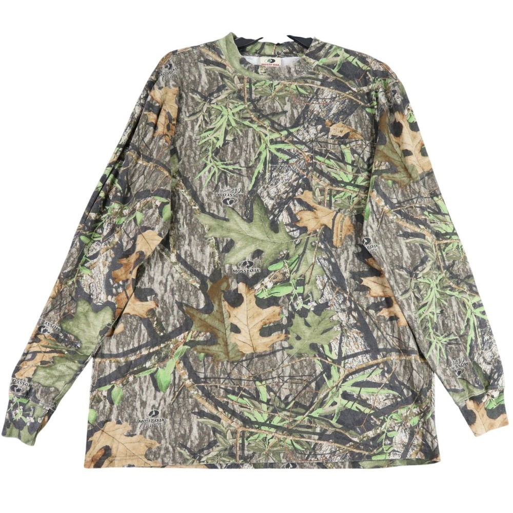 Mossy Oak Obsession Camo Shirt Mens L Hunting Outdoor Skater Explorer Tee‎